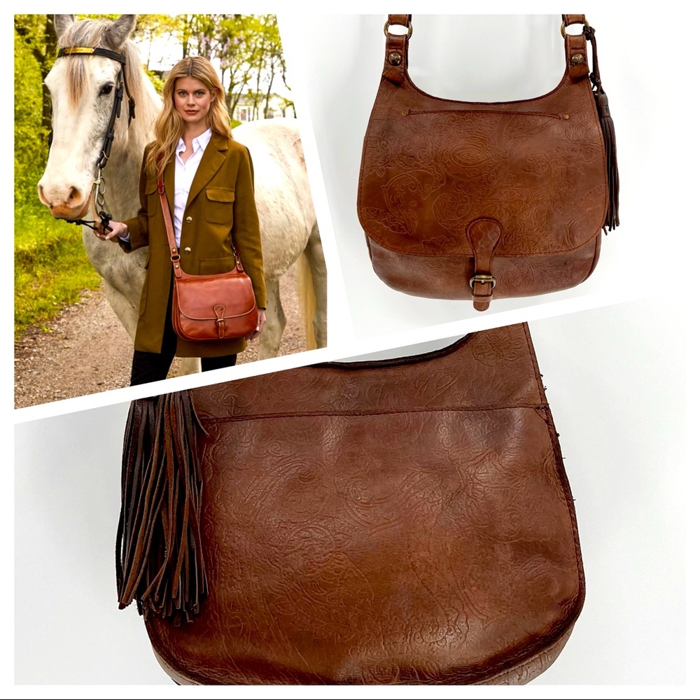 Patricia Nash
Heritage Collection London Saddle Bag embossed leather Brown